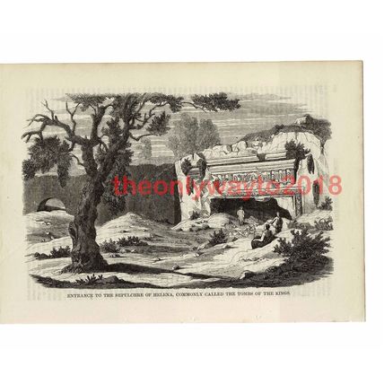 Entrance, Tomb of Kings (Helena), Holy Land, Book Illustration (Print), 1861