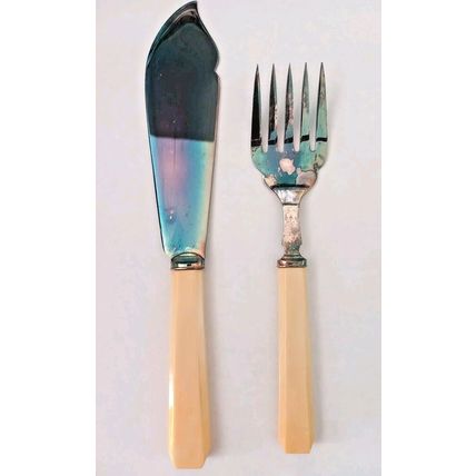 Silver Plated Antique Robert Stewart Cutlery Set with Box and Label
