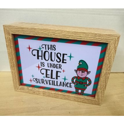 This House is Under Elf Surveillance Christmas LED Light up Box