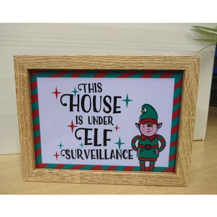 This House is Under Elf Surveillance Christmas LED Light up Box