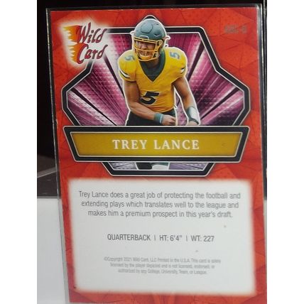 2021 Wild Card TREY LANCE (N. Dakota/49ers) Alumination Red Parallel RC #ABC-6
