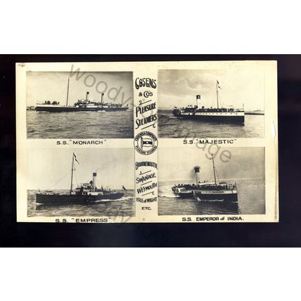 f2574 - Cosens Co. Steamers - Monarch, Majestic, Empress, E'of India - postcard