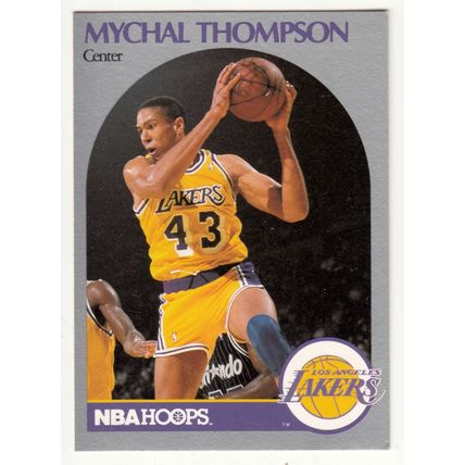 1990-91 Hoops Mychal Thompson basketball card #160 - Lakers