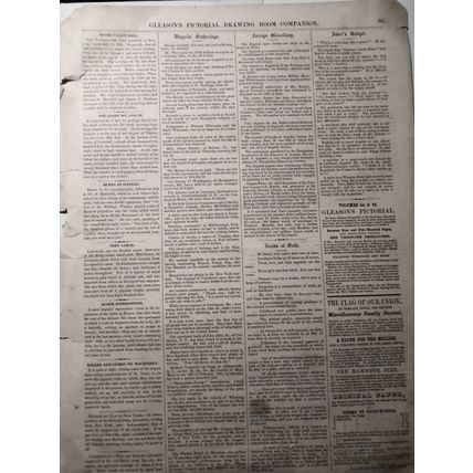 1. View of Detroit, Michigan 2. Wellington Statuette - Gleason's Pictorial, 1852