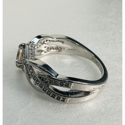 Bomb Party Sz9 Revealed BP Ring Jewelry RBP Pale Yellow Crisscross Rhodium P Bnd