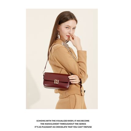 Genuine Leather Women Shoulder Bag Crossbody Handbag Red