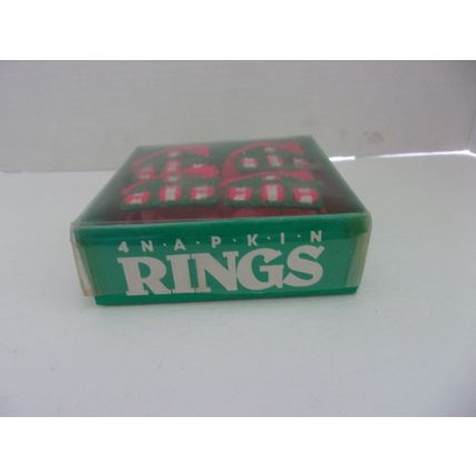 Vintage Hedaya Brothers Plastic Canvas Cross Stitch Napkin Rings HOUSE Set 4