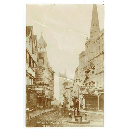 Bristol postcard Wine Street Pump C1860