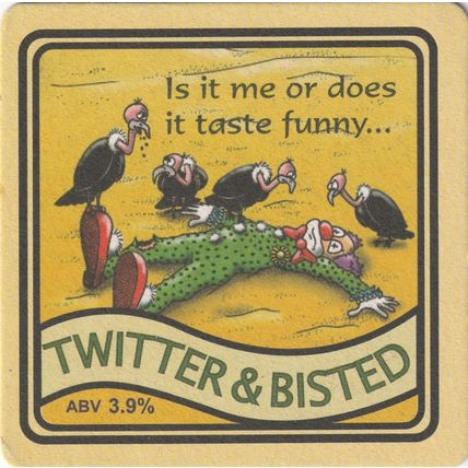 BEER MAT - ALLGATES BREWERY - TWITTER & BISTED - (Cat No 005) - (2010)