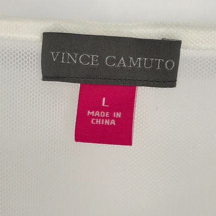Vince Camuto Sheer White Floral Cover Up Dress with Lace Accents Size L