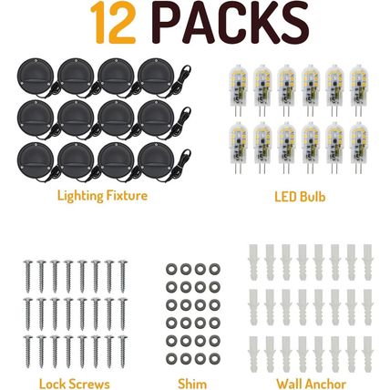Lumina Lighting® 2W LED Deck and Step Lights (12 Pack) | Low Voltage Landscape D
