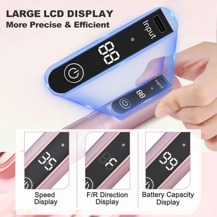 Cordless Nail Drill, 35000RPM Professional Efile Nail Drill Machine, LCD Display
