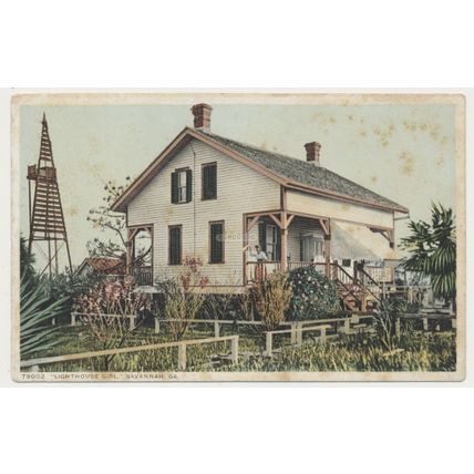 SAVANNAH GA Lighthouse Girl Florence Martus Elba Island early 20th C. RPPC