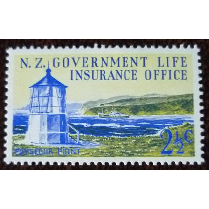New Zealand 1969 Life Insurance Department 2 1/2c Lighthouse mint stamp SGL57