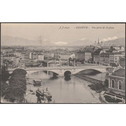 Vue Prise du St-Jean, Genève, 1925 - Jullien Frères CPA JJ2030