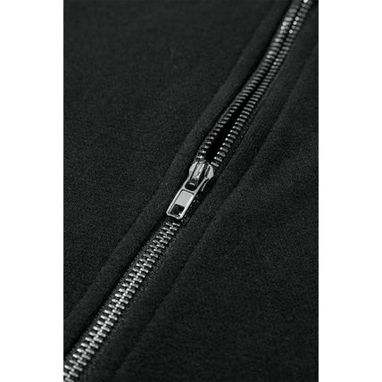 Black Solid Kangaroo Pocket Half Zipper Oversized Hoodie