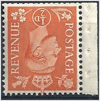 1951 SG503i 1/2d Pale Orange Watermark Inverted Marginal Unmounted Mint.