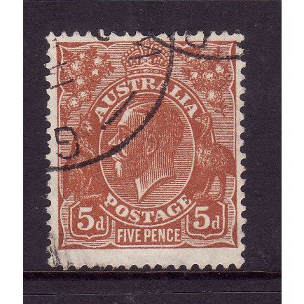 AUSTRALIA 1932 SG 130 5d ORANGE BROWN FINE USED#6