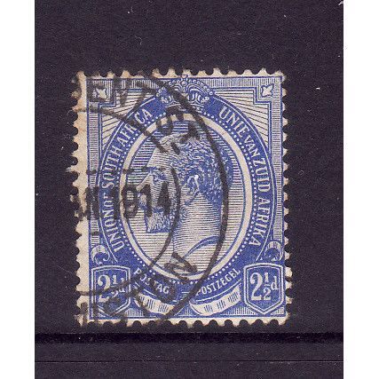 SOUTH AFRICA 1913 SG7 2 1/2d BRIGHT BLUE FINE USED#2