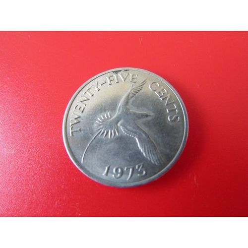1973 QUEEN ELIZABETH II BERMUDA TWENTY FIVE CENTS FREE POST. S