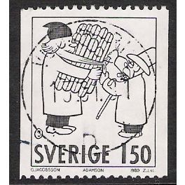 Sweden Fa 1143: 1 Kr. 50 black Swedish Comic Strips: Adamson.