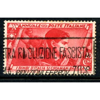 ITALY 1932 - 10th Anniv. Fascist March Rome - Youth - 20l red SG 353 - Used