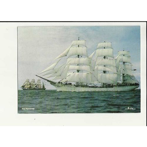 Sailing Ship DAR POMORZA Postcard by Kenbe