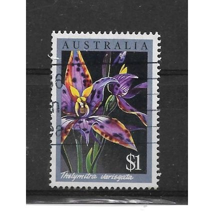 Australia.SG1035 $1 Queen of Sheba Orchid.Fine Used.Jan22b