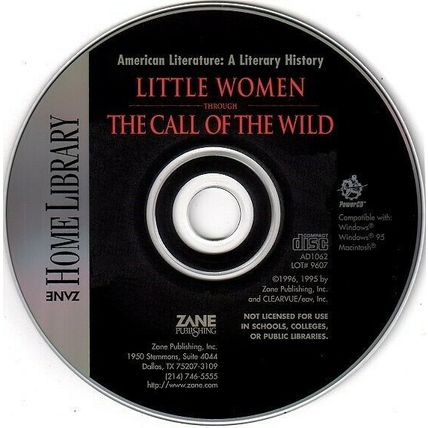 Zane: American Literature: Little Women: Call of the Wild Win/Mac -NEW CD in SLV