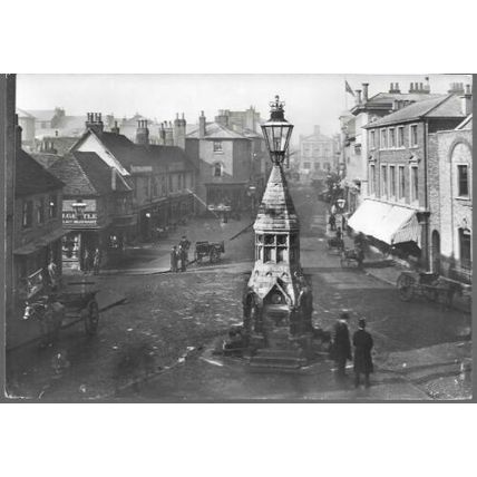 Luton, Bedfordshire - George Street, 1886 - Museum repro postcard c.1970s