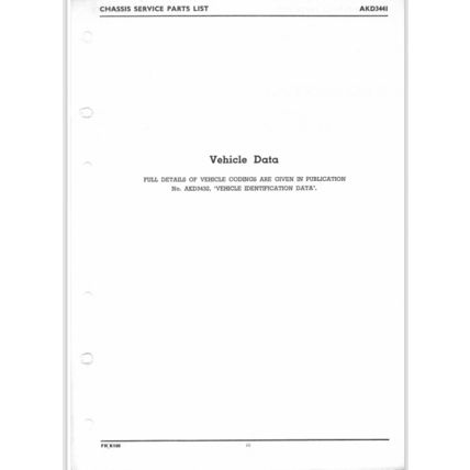 BMC FHK160 Commercial Vehicles Chassis Parts Catalogue 1963 AKD3441 PDF