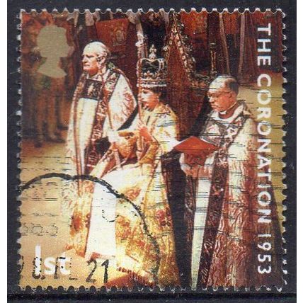 GB 2003 50th Anniv of Coronation of QEII - Queen in Coronation Chair 1st Used