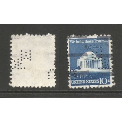 USA 10c, used perfin