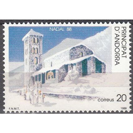 Andorra Español 1988 Michel 204 Neuf ** Cote (2008) 0.55 € Eglise sous la neige