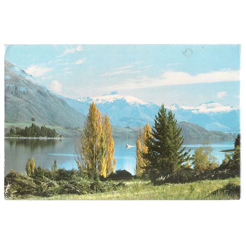 LAKE WANAKA and RUBY ISLAND used postcard 1974 postmark /