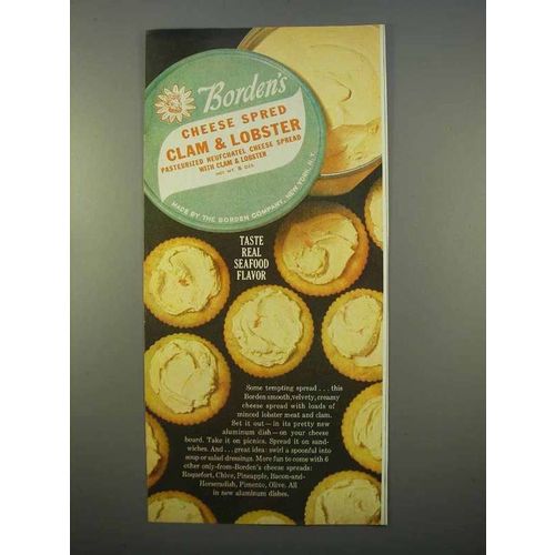 1963 Borden's Clam & Lobster Cheese Spread Ad