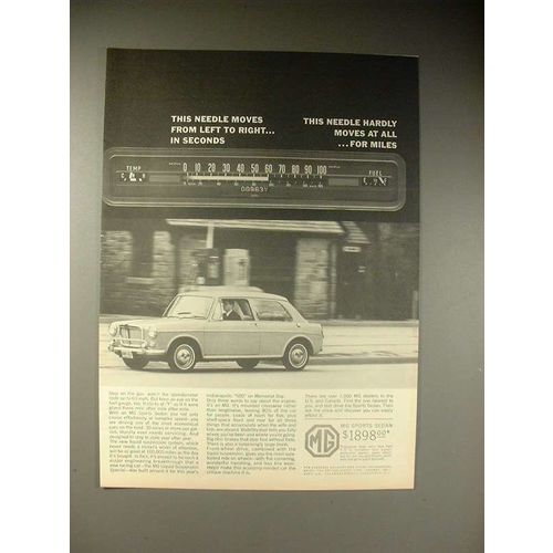 1964 MG Sports Sedan Car Ad - Needle Moves in Seconds