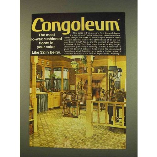 1976 Congoleum Prestige Shinyl Vinyl Floor 32 Beige Ad