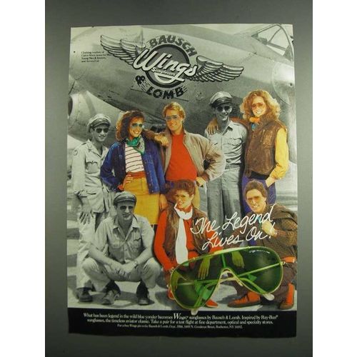 1984 Bausch & Lomb Wings Sunglasses Ad