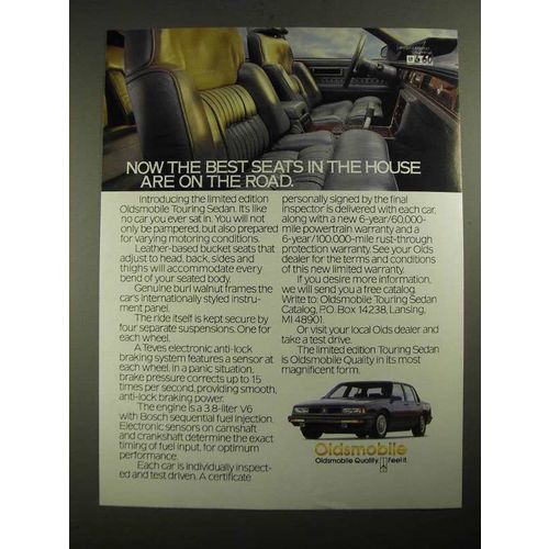 1987 Oldsmobile Touring Sedan Ad - Now The Best Seats in The House