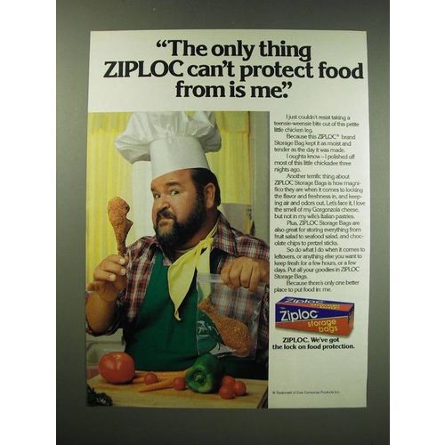 1987 Ziploc Storage Bags Ad - Dom Deluise