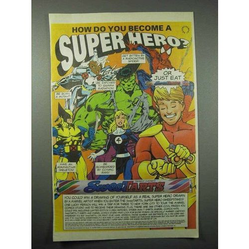 1995 SweeTarts Candy Ad - Hulk, Spider-Man, Wolverine