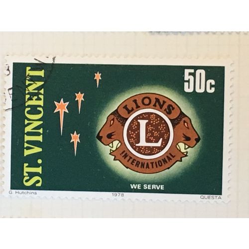 St Vincent 1978 International Service Clubs 50c Lions Used SG 562 Sc 533 stamp