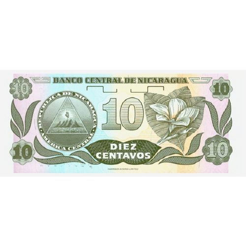 1991 Nicaragua 10 Centavos Banknote UNC