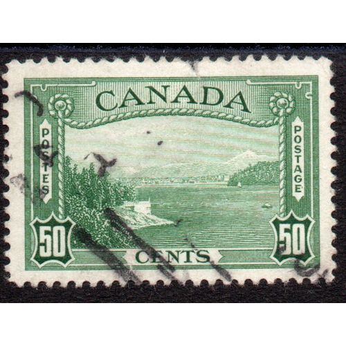 Canada Sg366 50c green fine used (g46)