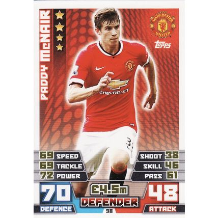 Match Attax Extra 2014/2015 38 Paddy McNair Manchester United