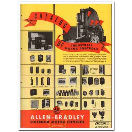 Allen-Bradley Company 1945 vintage electrical catalog motor controls