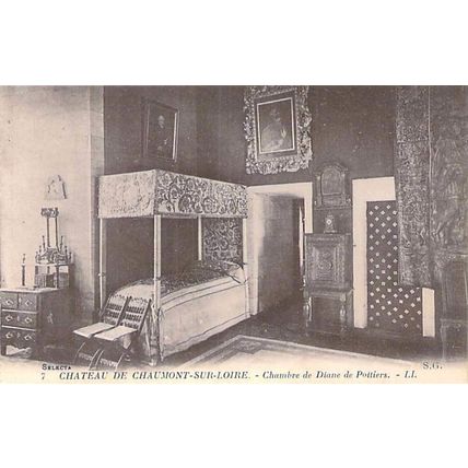 Chaumont sur Loire Chateau Chambre de Diane de Poitiers France Postcard unused