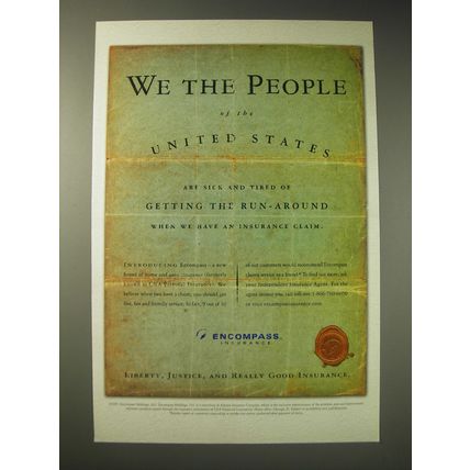 2001 Encompass Insurance Ad - We the people of the United States