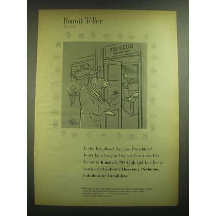 1945 Bonwit Teller 721 Club Advertisement
